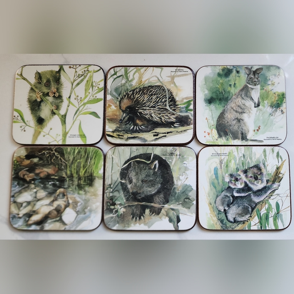 Australian Wildlife David Hopkins Illustrations‎ Drink Coasters Cork Back 6